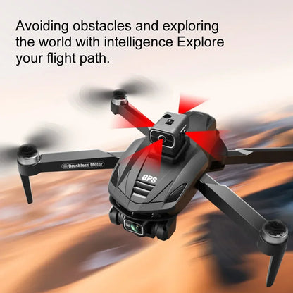 Hyperview™ 8K Three Camera Wide Angle Drone with GPS and 4 Way Obstacle Avoidance Features